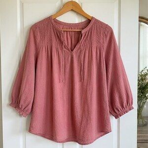 Rust Button Blouse